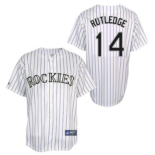 Josh Rutledge #14 Youth Baseball Jersey-Colorado Rockies Authentic Home White Cool Base MLB Jersey